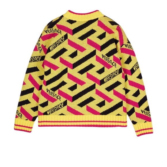 🆕💯Authentic Versace Kids' La Greca Monogram Print Virgin Wool Sweater 🔥😍 - Picture 2 of 5